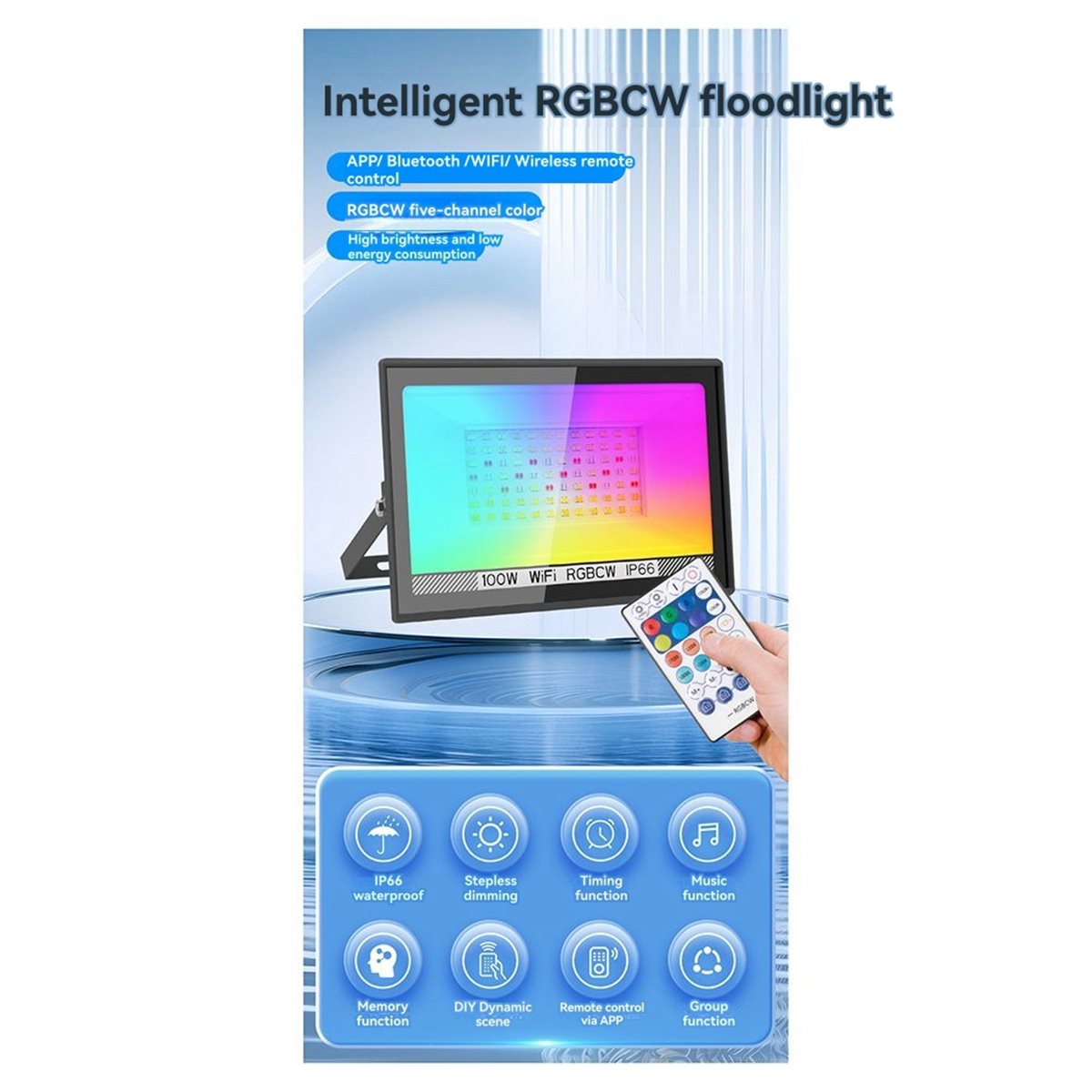 Outdoor Lighting Uk - Nices 100W RGBCW LED 투광 조명