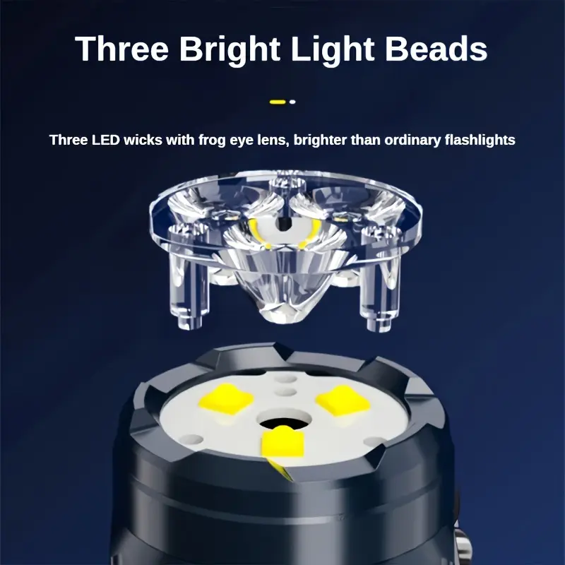 펜 클립이 있는 미니 3LED 손전등, 야간 걷기용,  - Outdoor Lighting Black 리뷰 및 가격