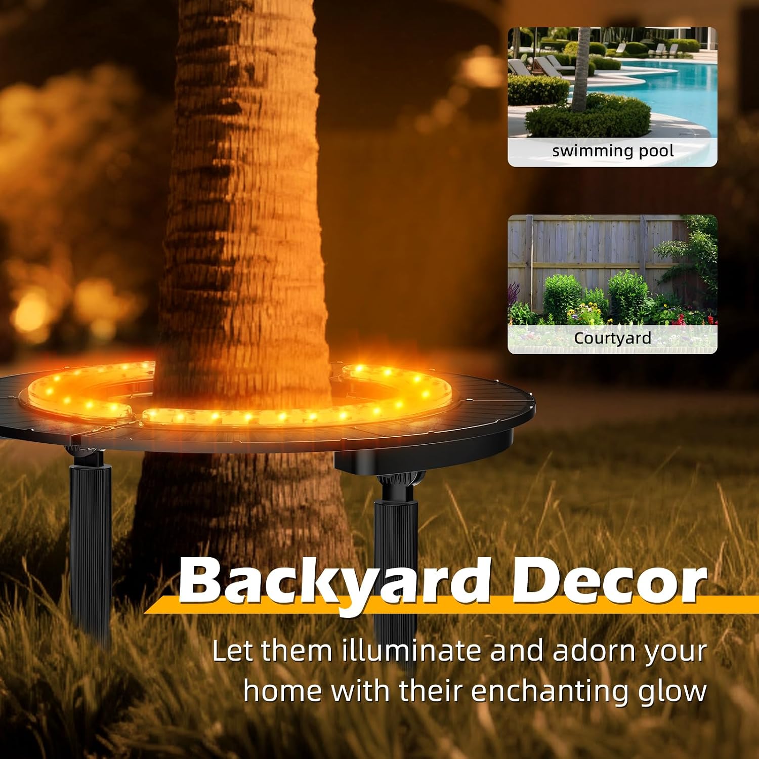 태양광 야자수 조명 무선 조경용 따뜻한 백색 트리 링  - Outdoor Lighting Wireless 리뷰 및 가격