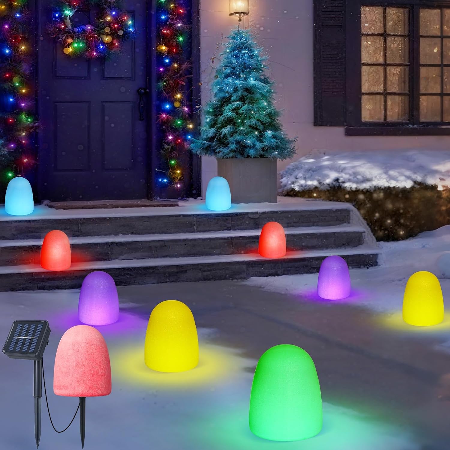 다채로운 색상의 태양광 정원등, 6인치 LED 구름 모 - Outdoor Lighting Pathway 리뷰 및 가격