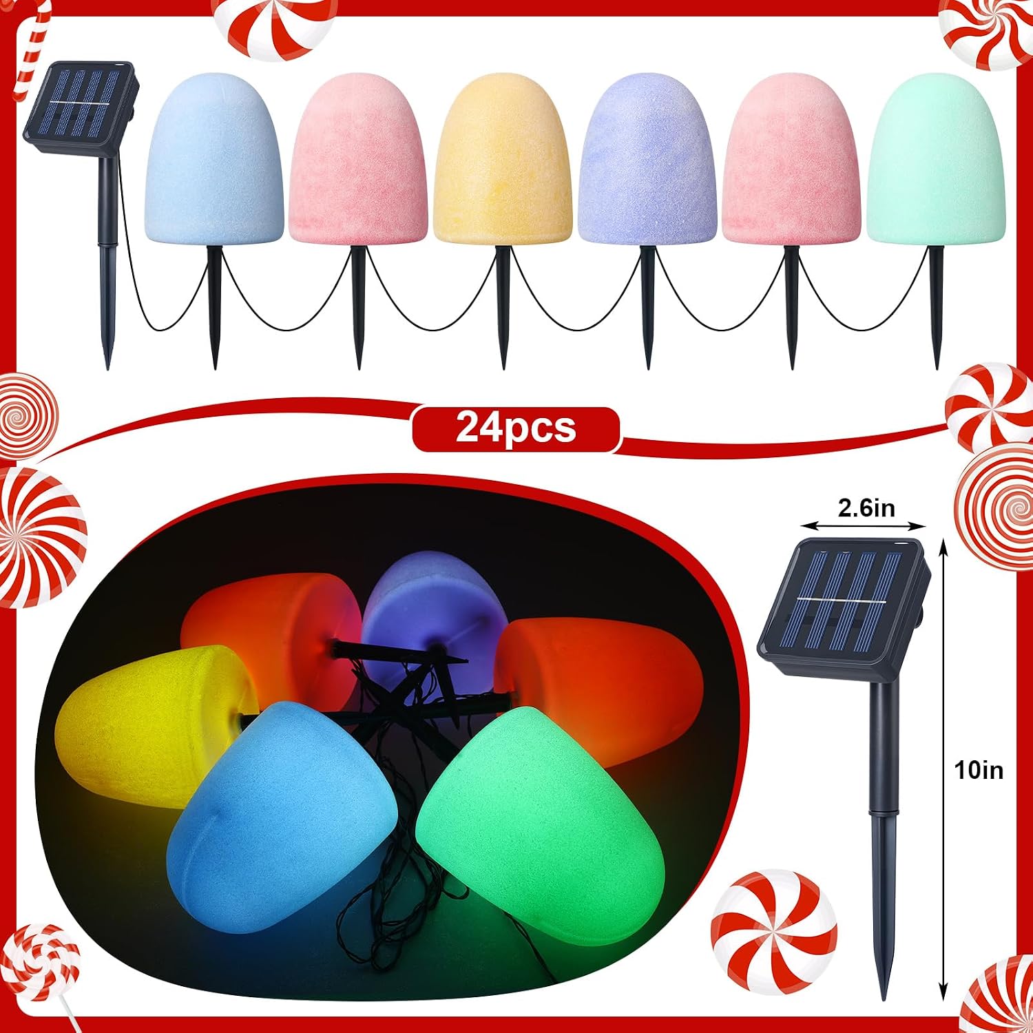 다채로운 색상의 태양광 정원등, 6인치 LED 구름 모 - Outdoor Lighting Pathway 리뷰 및 가격