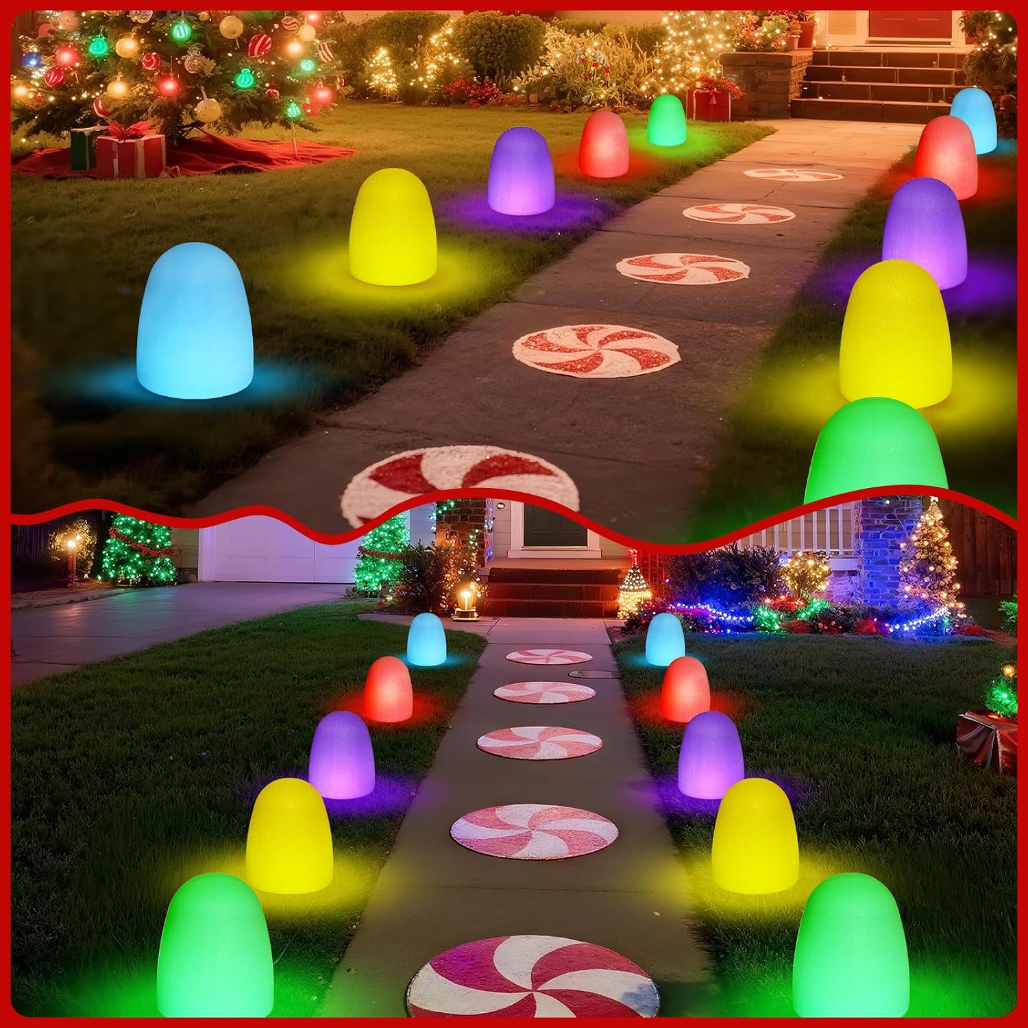 다채로운 색상의 태양광 정원등, 6인치 LED 구름 모 - Outdoor Lighting Pathway 리뷰 및 가격